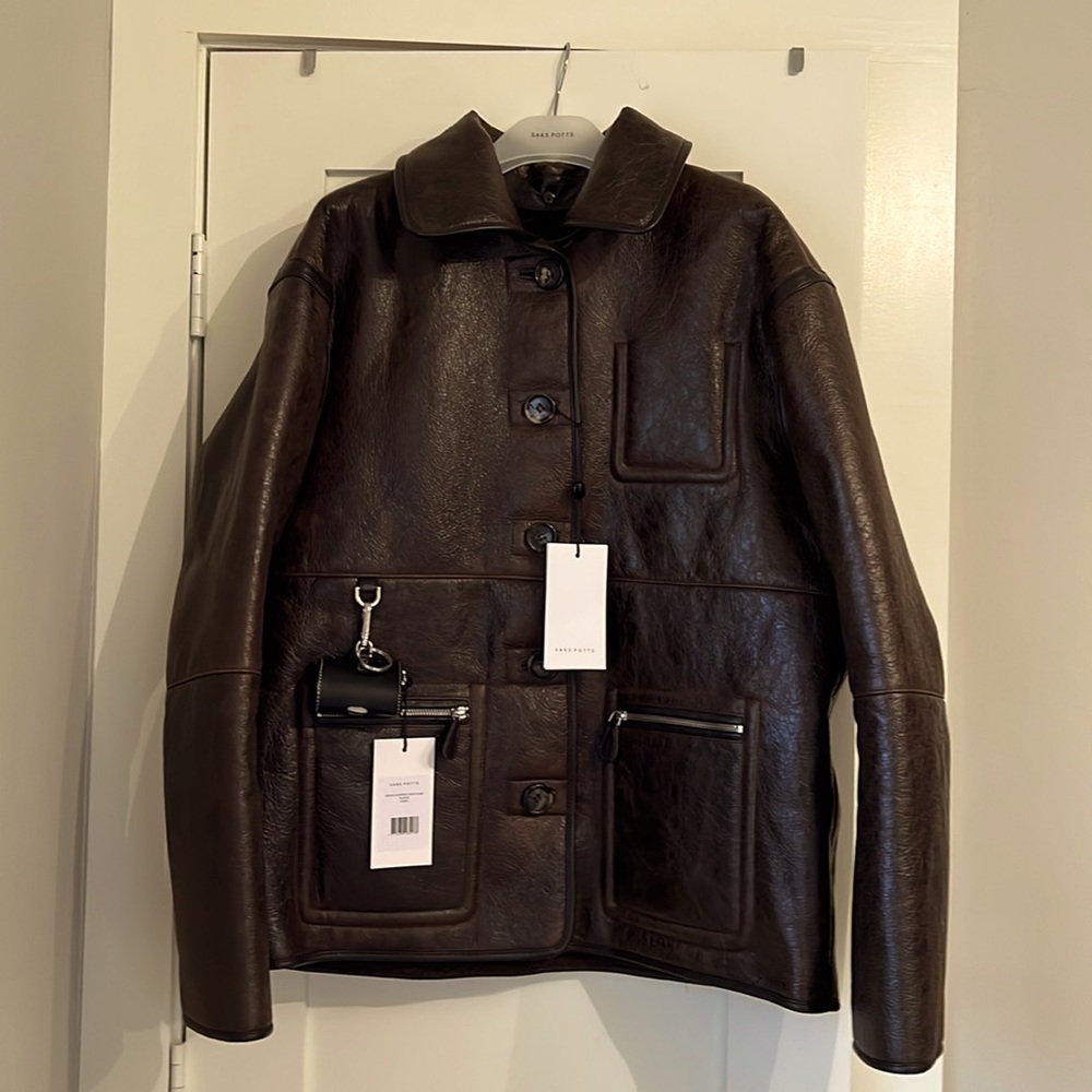 NWT Saks Potts Ada jacket. Reversible leather/shearling.